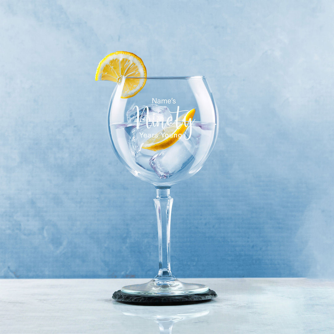 Personalised 90th Birthday Hudson Gin Glass