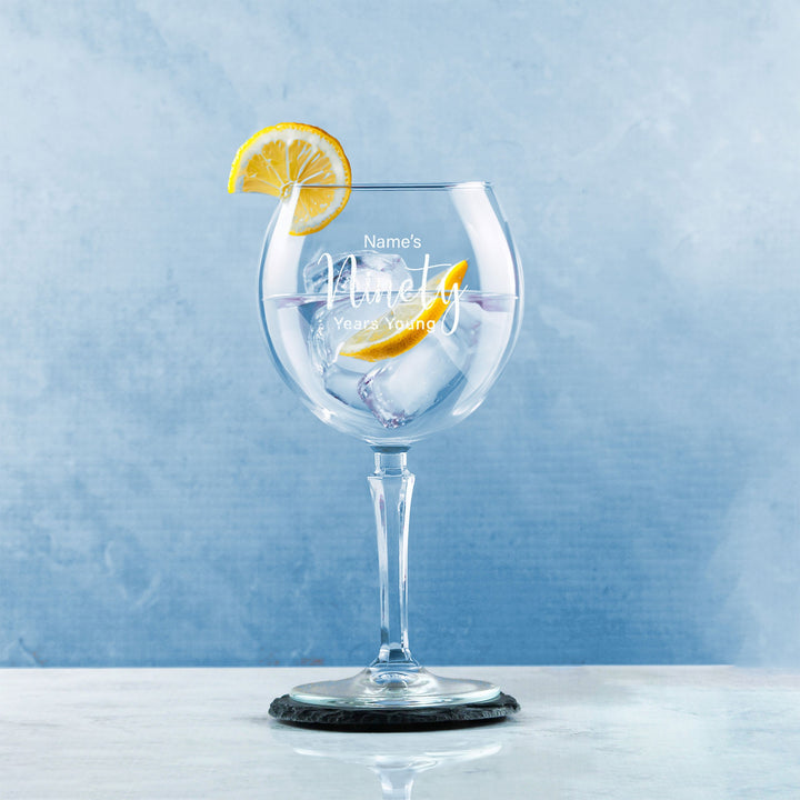 Personalised 90th Birthday Hudson Gin Glass