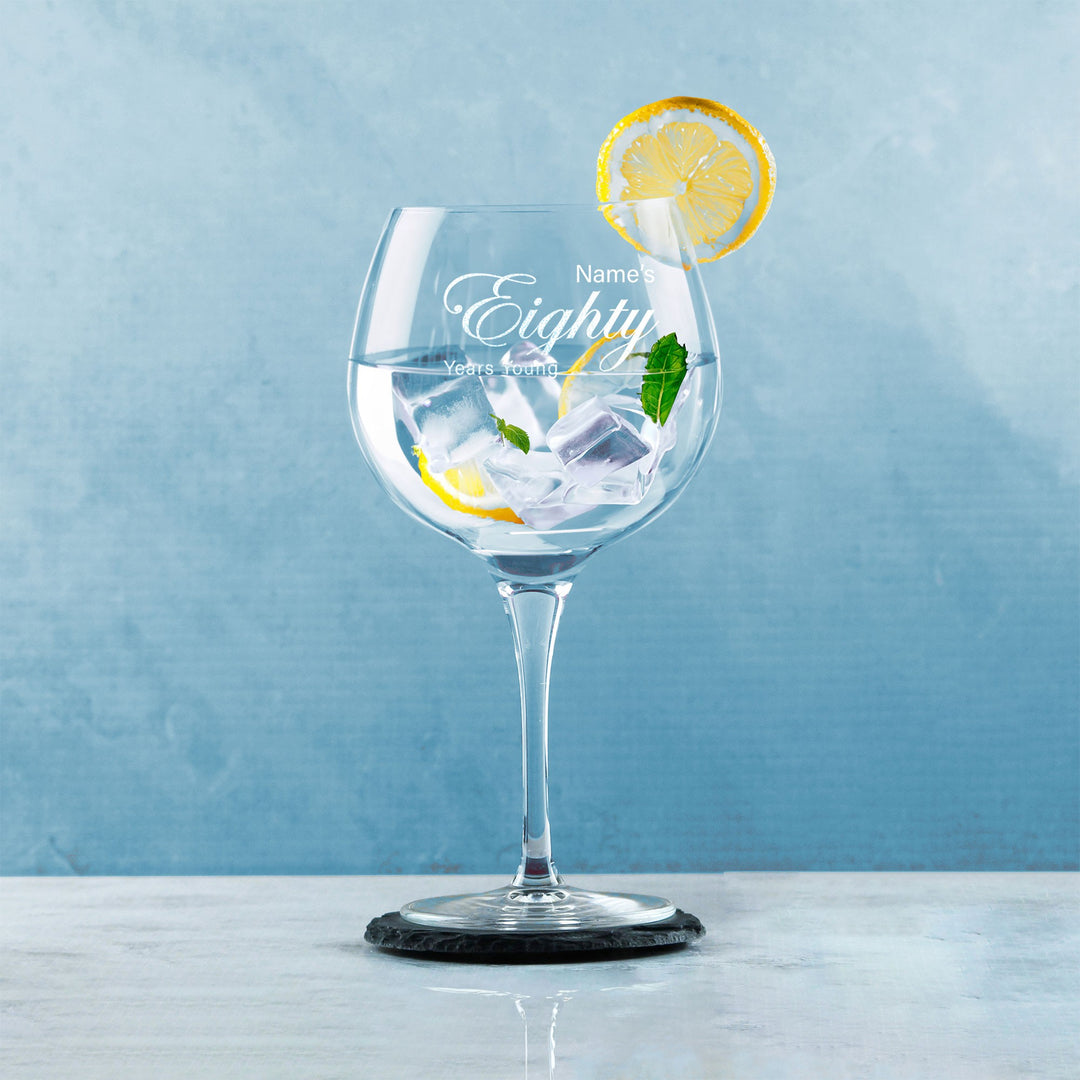 Personalised 80th Birthday Primeur Gin Glass - Years Young