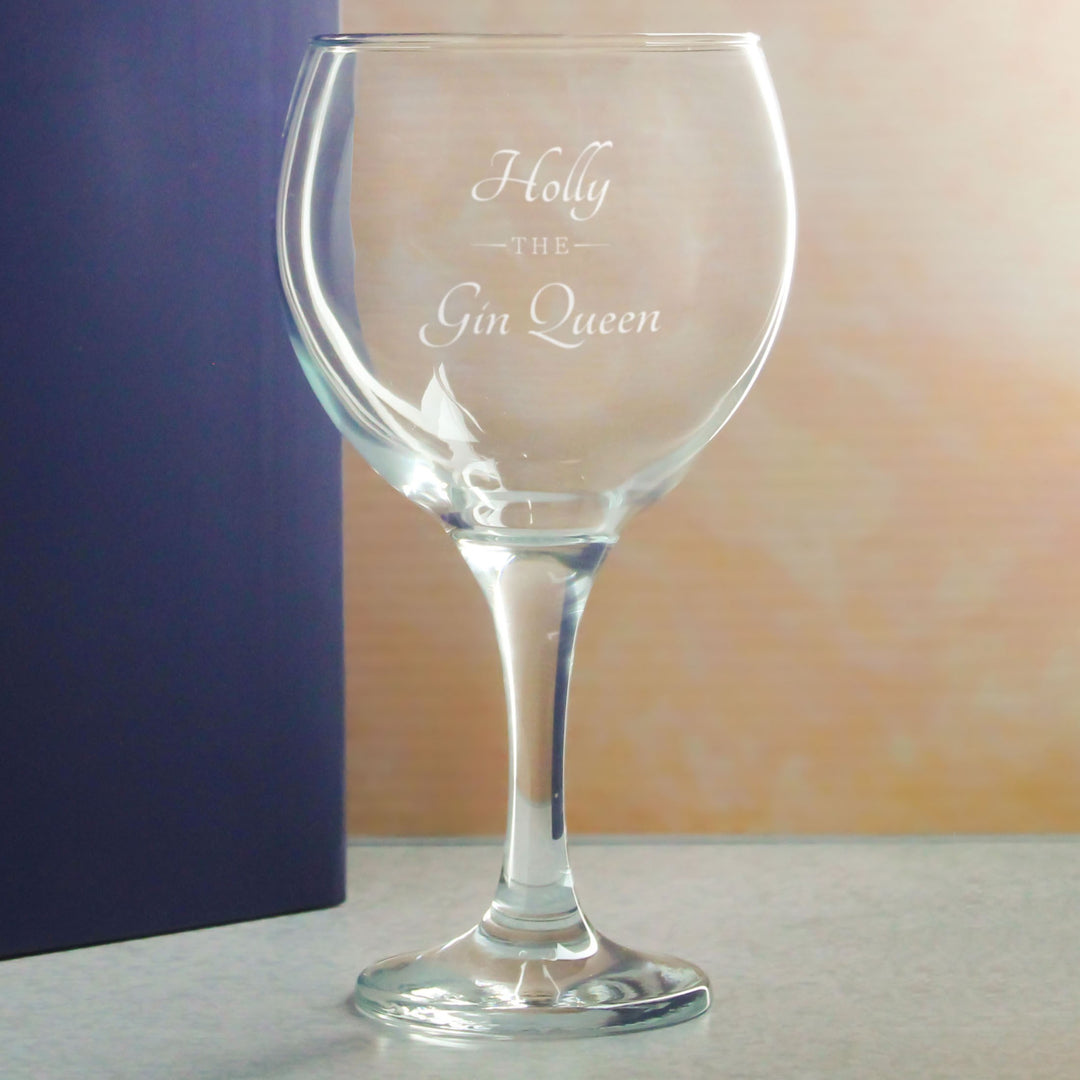 Personalised Gin Balloon Glass - The Gin Queen
