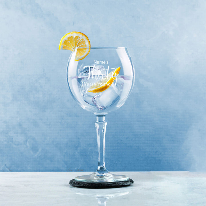 Personalised 30th Birthday Hudson Gin Glass - Years Young