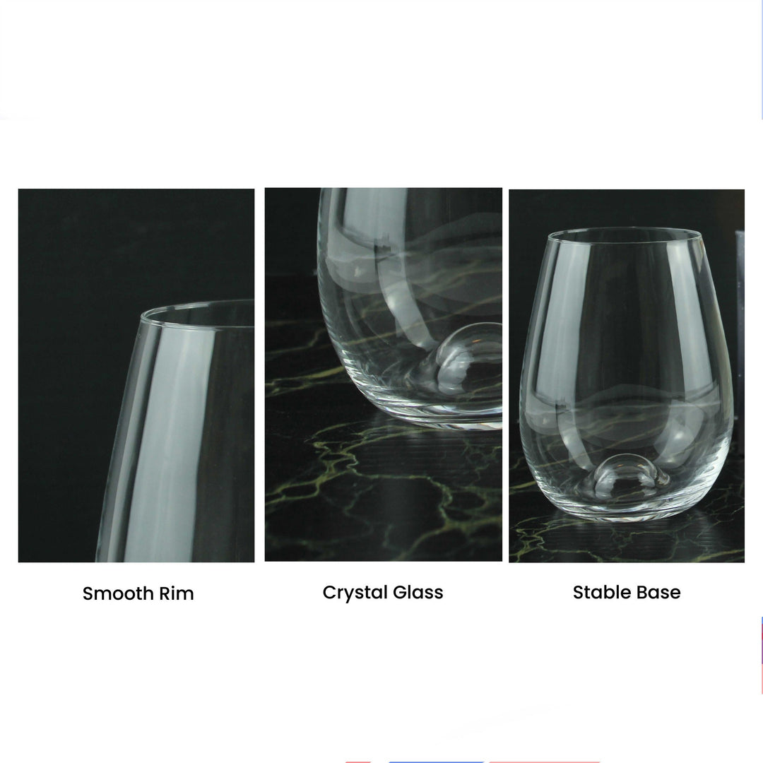 Personalised Happy Anniversary Stemless Wine Glass