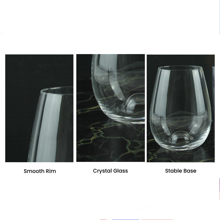 Personalised Stemless Bordeaux Wine Glass with Gift Box