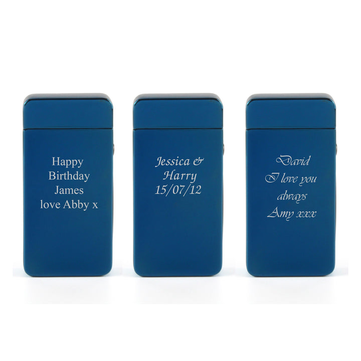 Personalised Blue Electric Arc Lighter in Gift Box