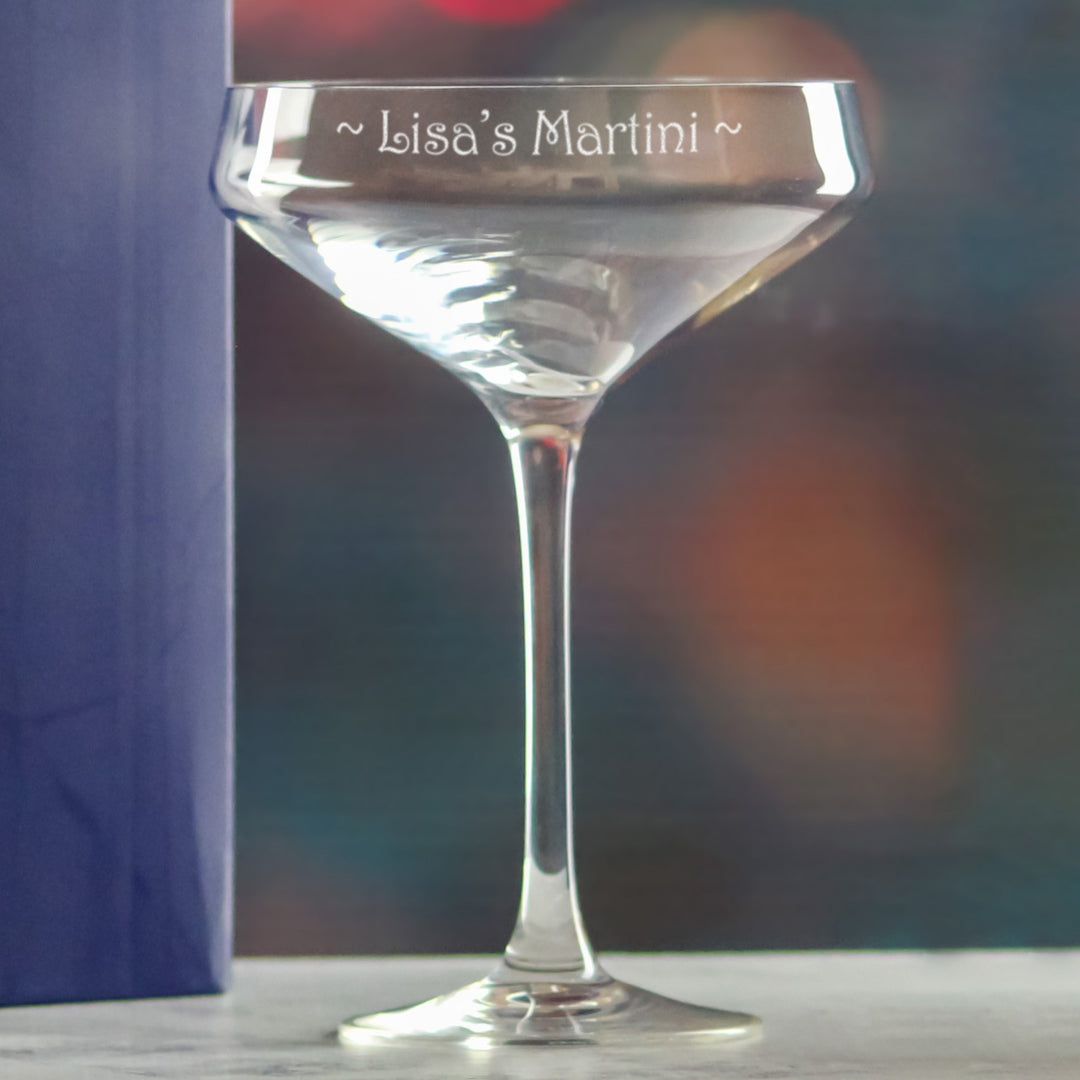 Personalised Cabernet Champagne Saucer Glass with Message