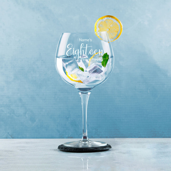 Engraved 18th Birthday Primeur Gin Balloon Glass