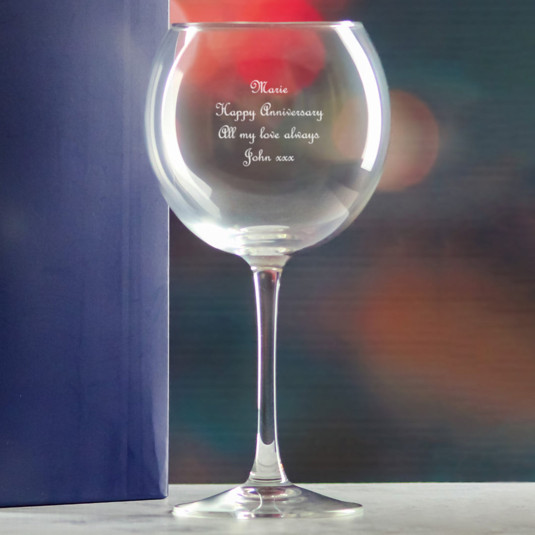 Personalised Gin Balloon Glass with Message