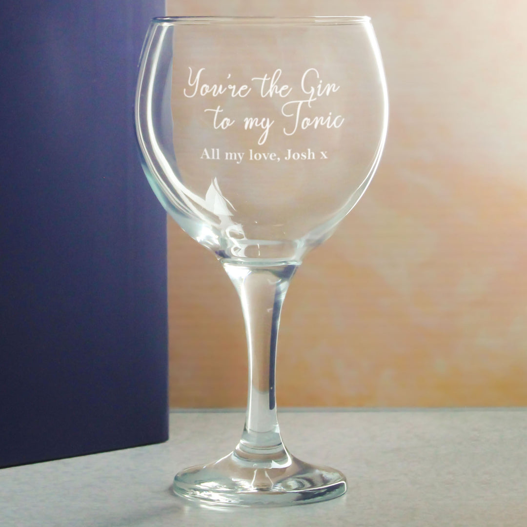 Personalised You’re the Gin to My Tonic Gin Balloon Glass