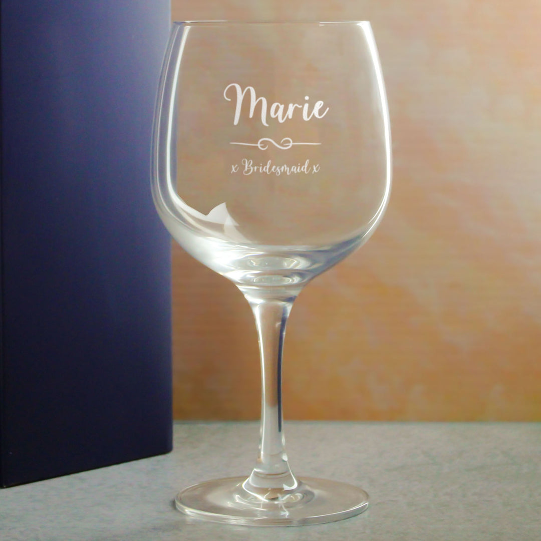 Personalised Spanish Gin Copa Balloon Glass with Flourish