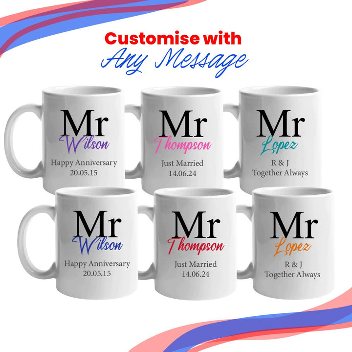 Personalised Mr and Mr Mug Set