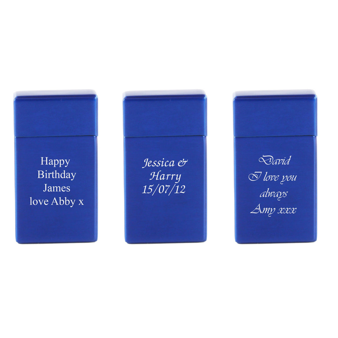 Personalised Blue Jet Flame Gas Lighter in Gift Box