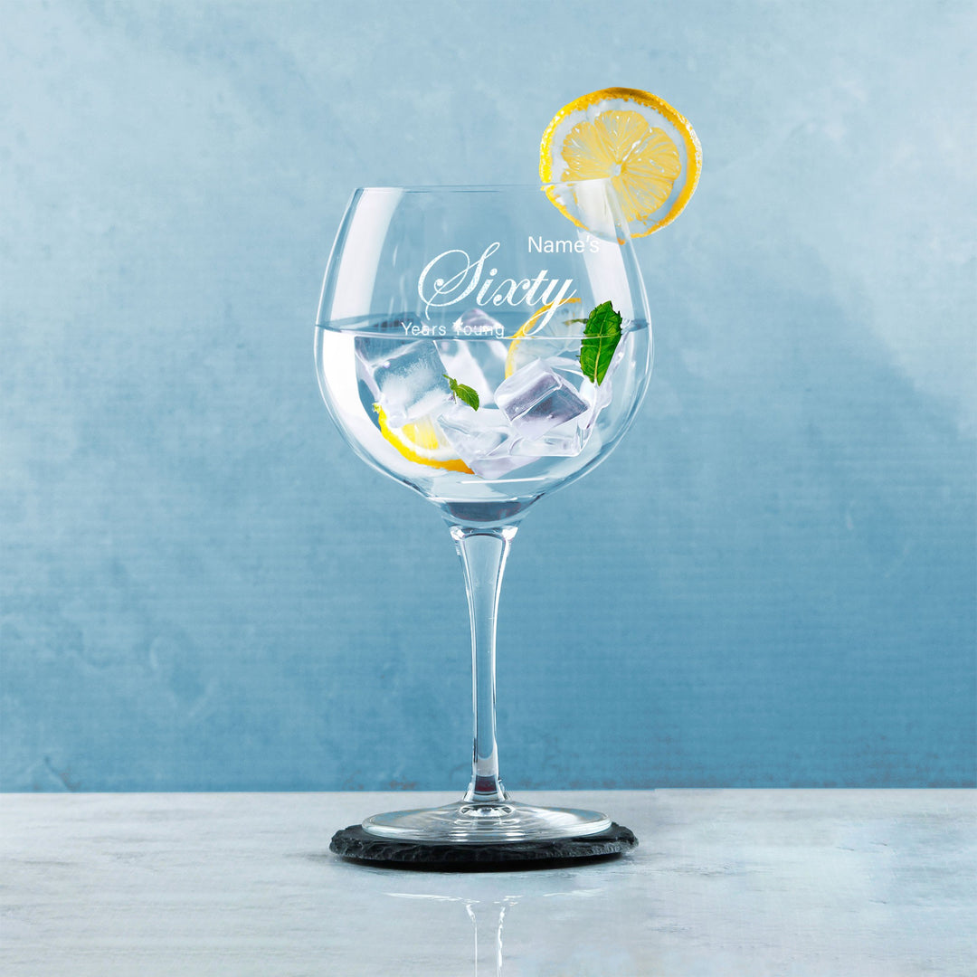 Personalised 60th Birthday Primeur Gin Balloon Glass