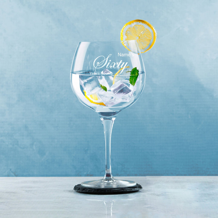 Personalised 60th Birthday Primeur Gin Balloon Glass