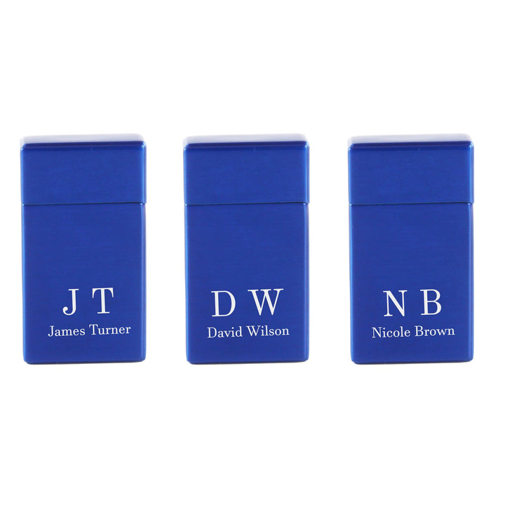 Personalised Blue Jet Gas Lighter with Initials