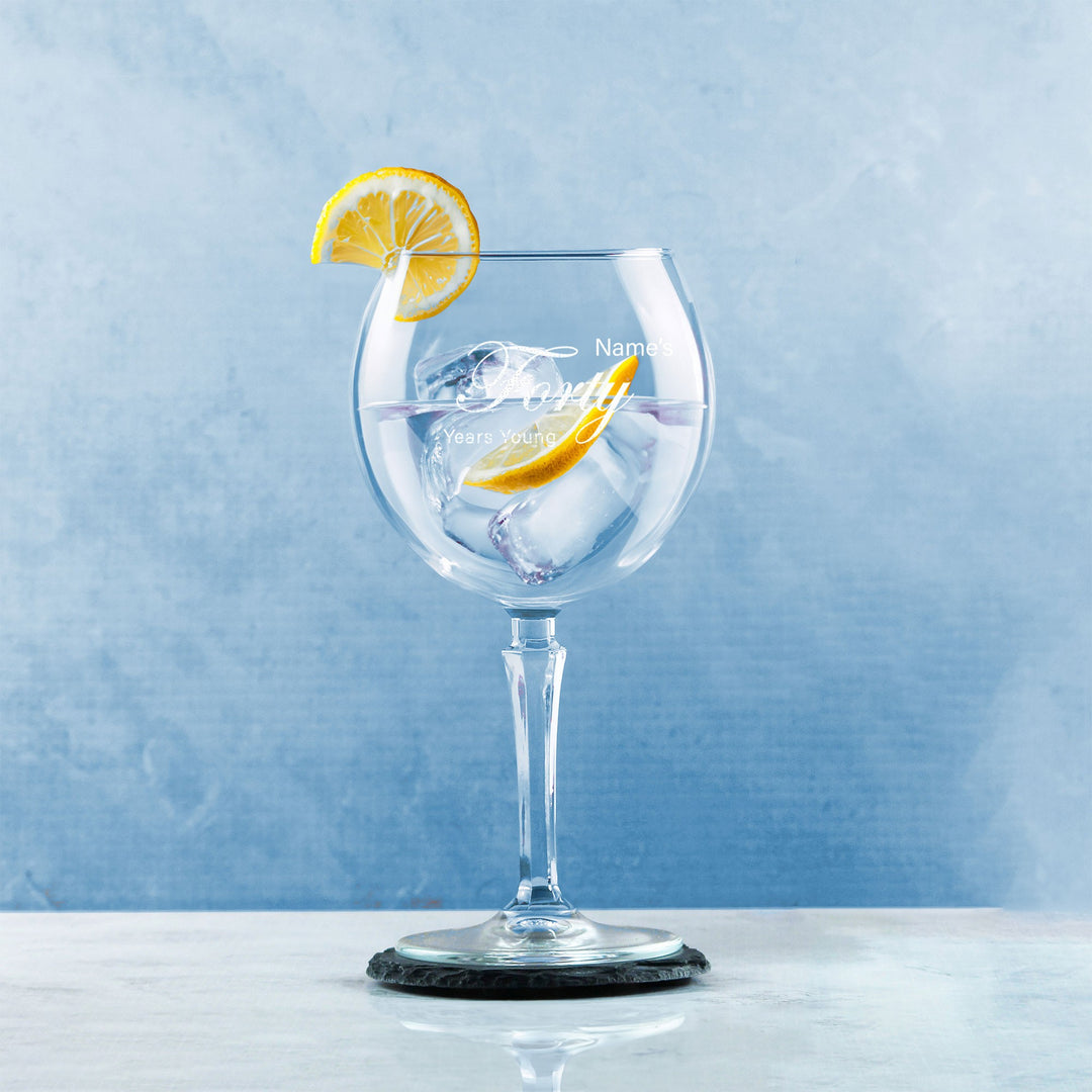 Personalised 40th Birthday Hudson Gin Balloon Glass