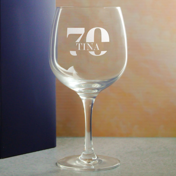 Personalised Age Gin Copa Balloon Glass with Name