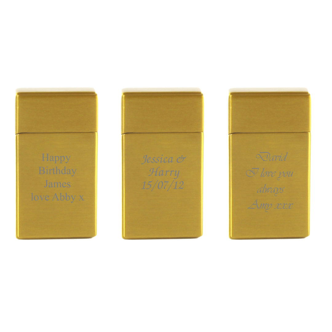 Personalised Gold Jet Flame Lighter in Gift Box