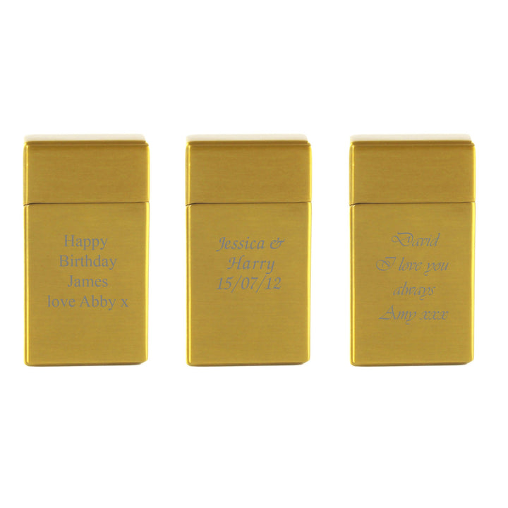 Personalised Gold Jet Flame Lighter in Gift Box