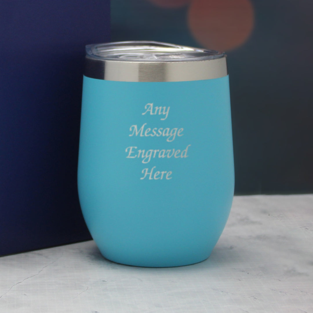 Personalised Light Blue Insulated Travel Tumbler with Lid