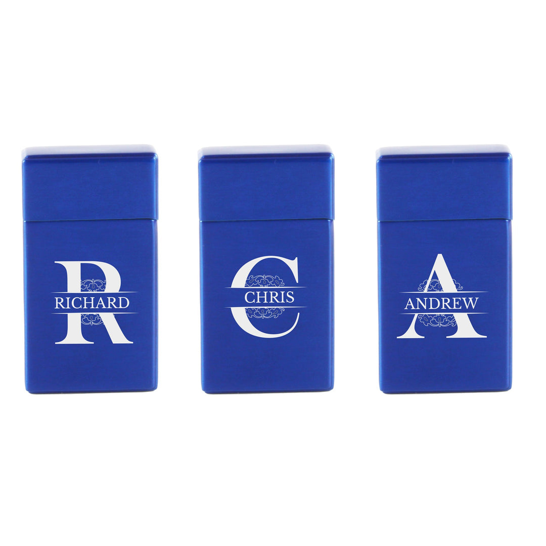 Personalised Blue Jet Flame Lighter with Letter Gift Box