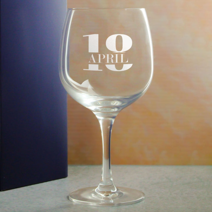 Personalised Spanish Gin Copa Balloon Glass - Age &amp; Name