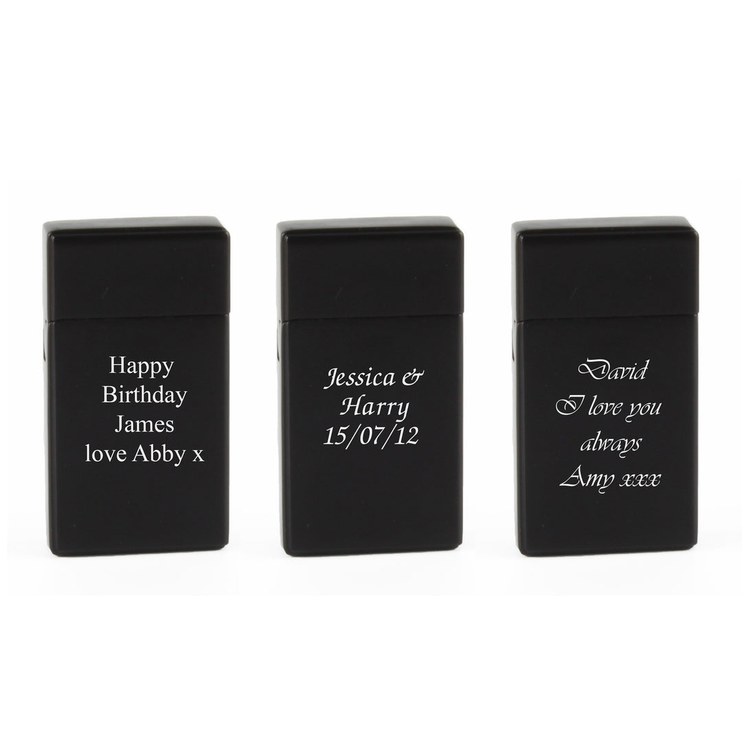Personalised Black Jet Flame Lighter in Gift Box