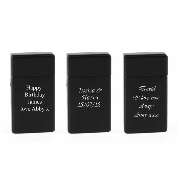 Personalised Black Jet Flame Lighter in Gift Box