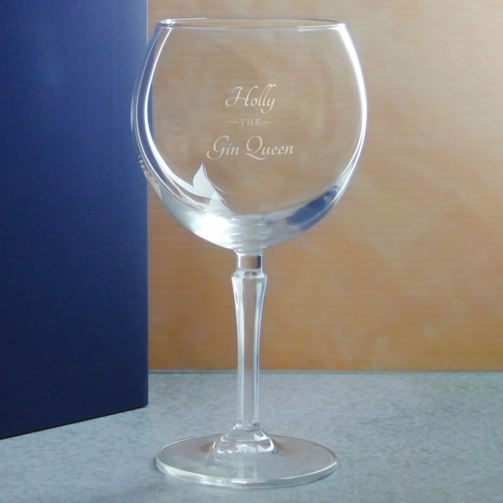 Personalised Hudson Gin Balloon Glass - The Gin Queen