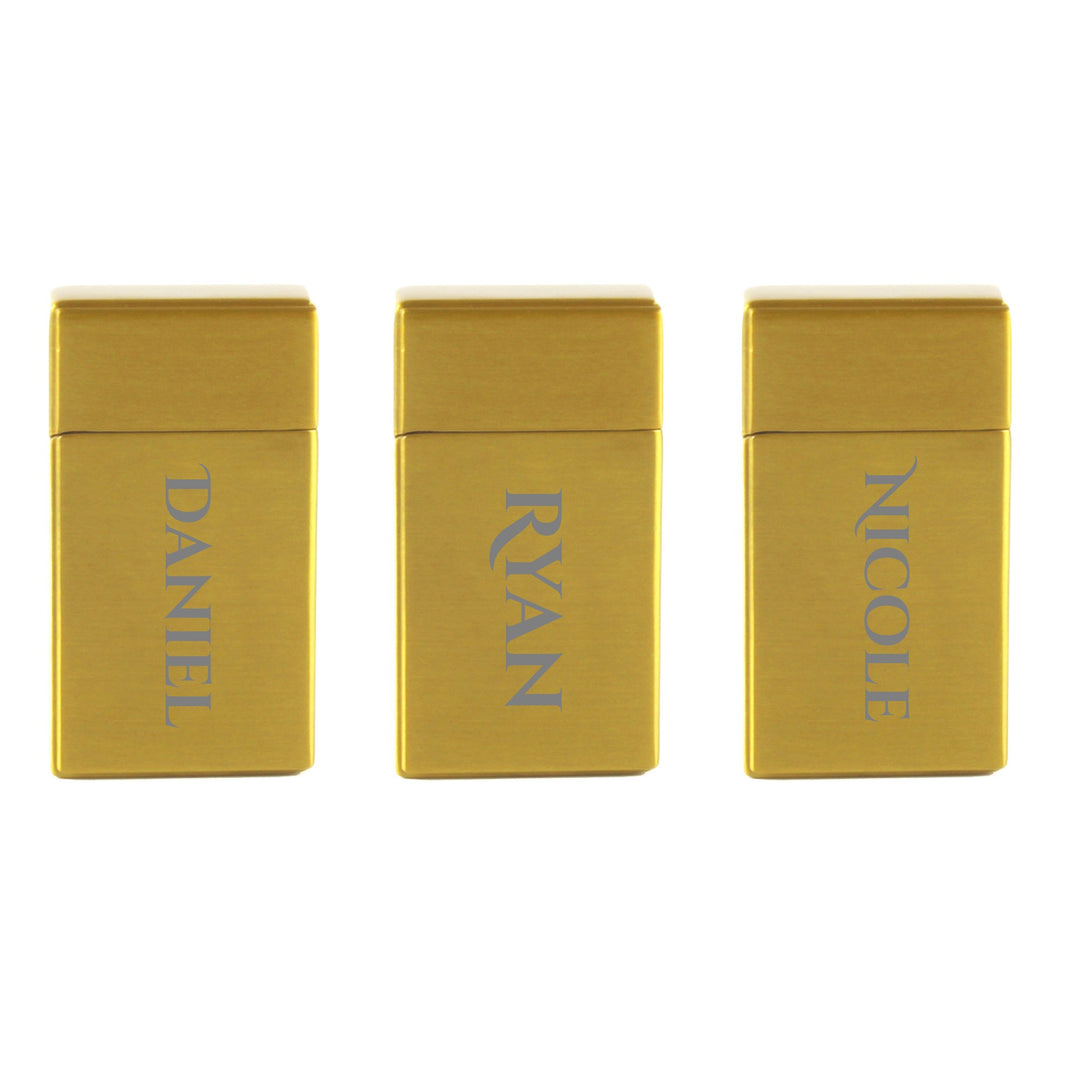 Personalised Gold Jet Flame Lighter with Name, Gift Boxed