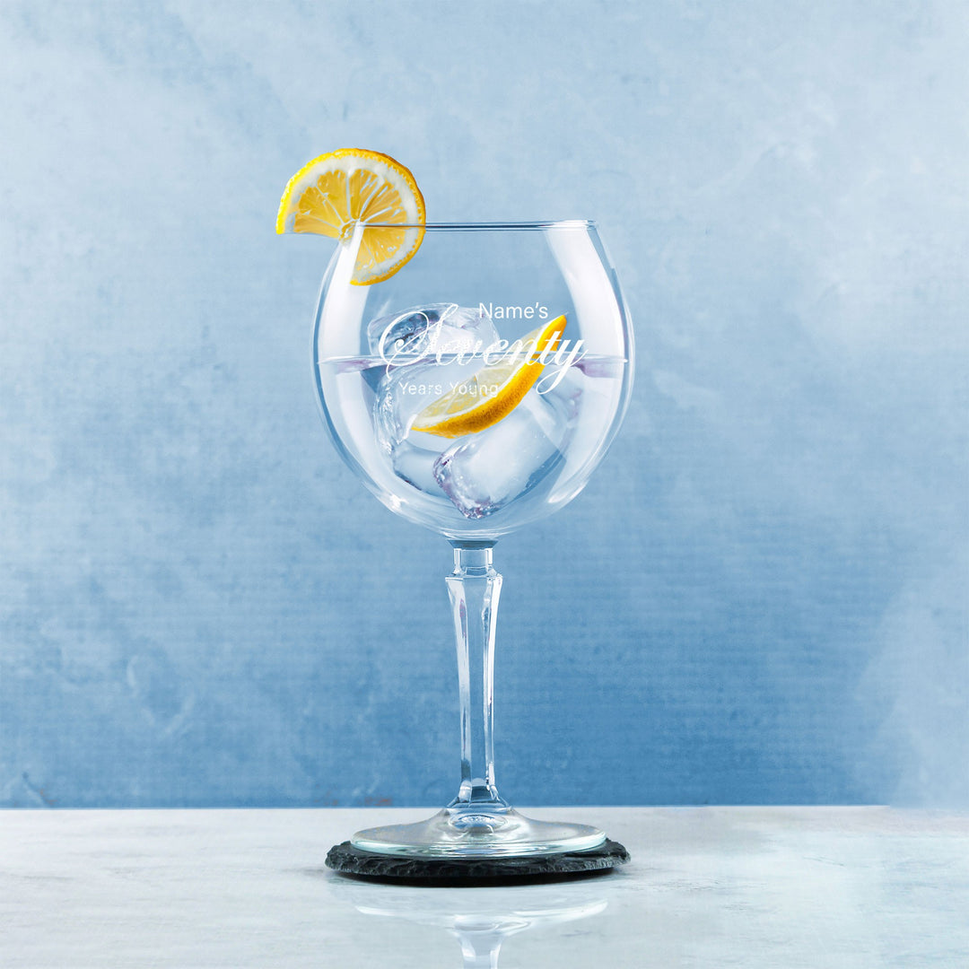 Personalised 70th Birthday Hudson Gin Glass