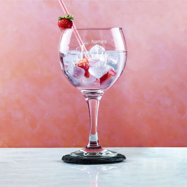 Personalised 40th Birthday Cubata Gin Glass - Years Young