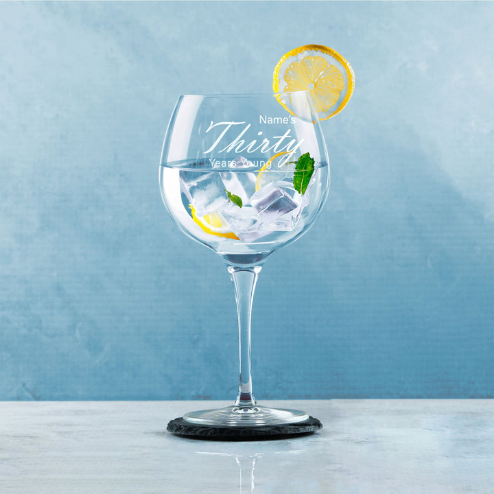 Personalised 30th Birthday Gin Balloon Glass with Name