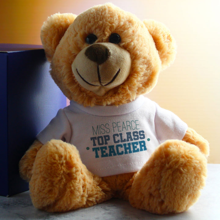 Personalised Top Class Teacher Teddy Bear in Gift Box