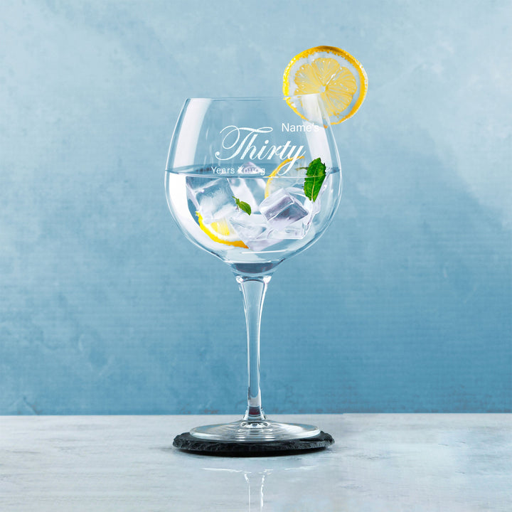 Personalised 30th Birthday Gin Balloon Glass - Years Young