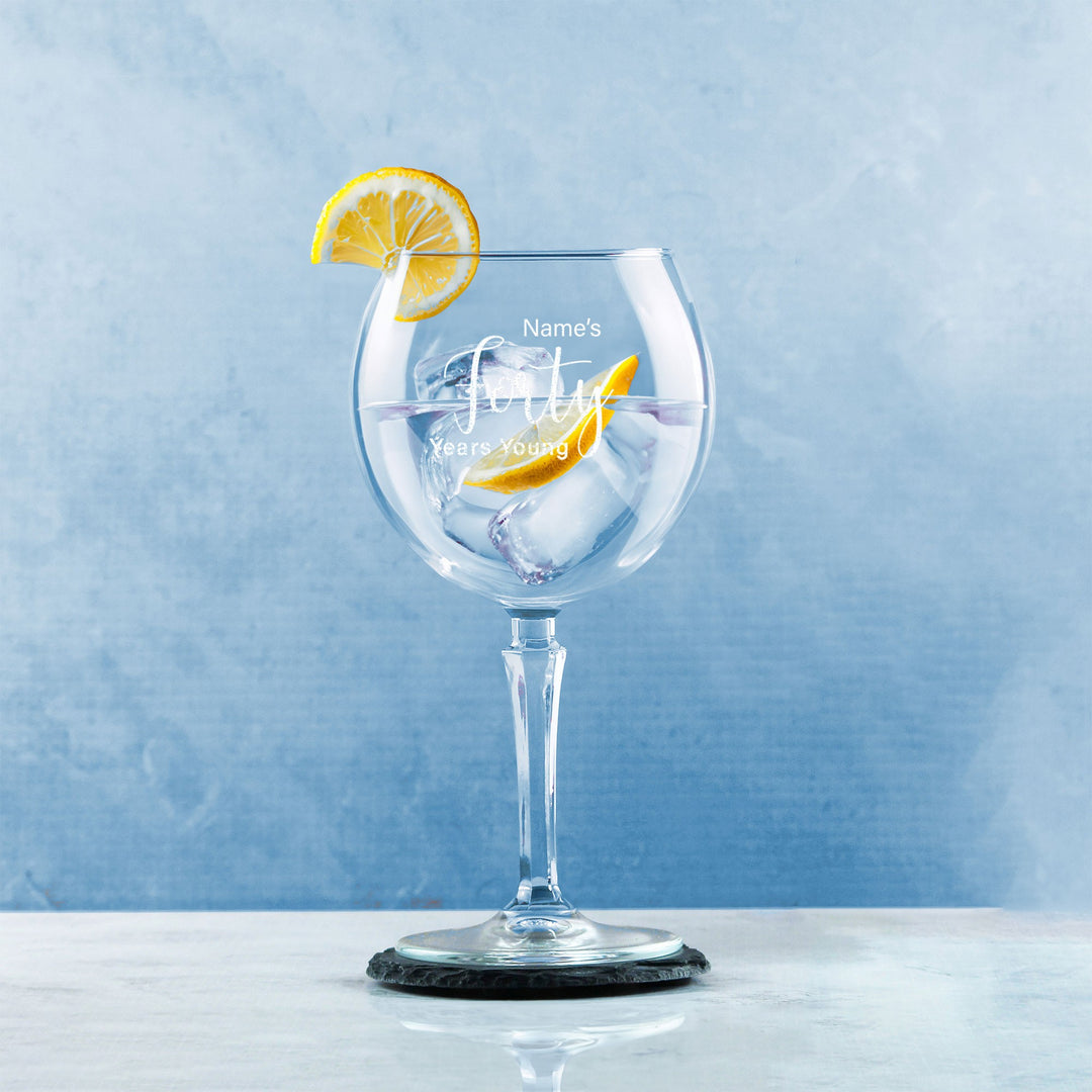 Personalised 40th Birthday Hudson Gin Glass