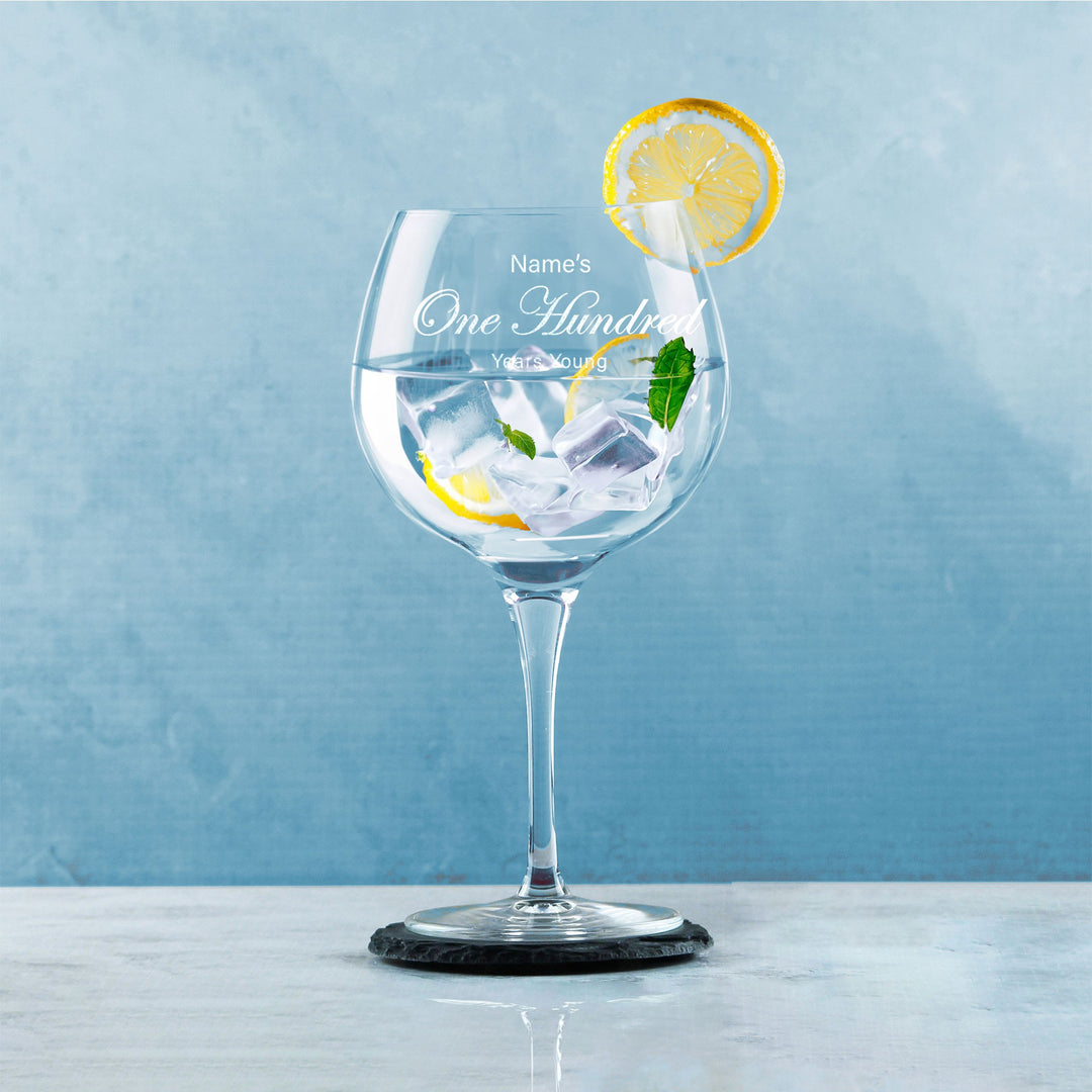 Personalised 100th Birthday Primeur Gin Glass - Years Young
