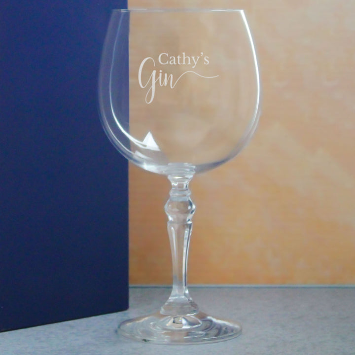 Personalised Crystal Gin Balloon Glass with Name