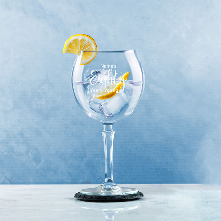 Personalised 80th Birthday Hudson Gin Glass