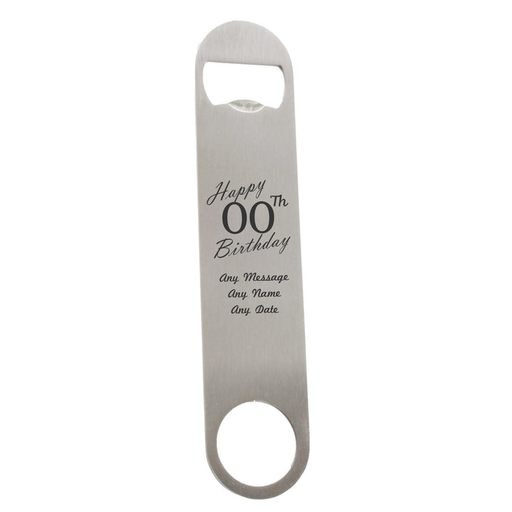 Personalised Steel Bar Blade Bottle Opener for Birthday