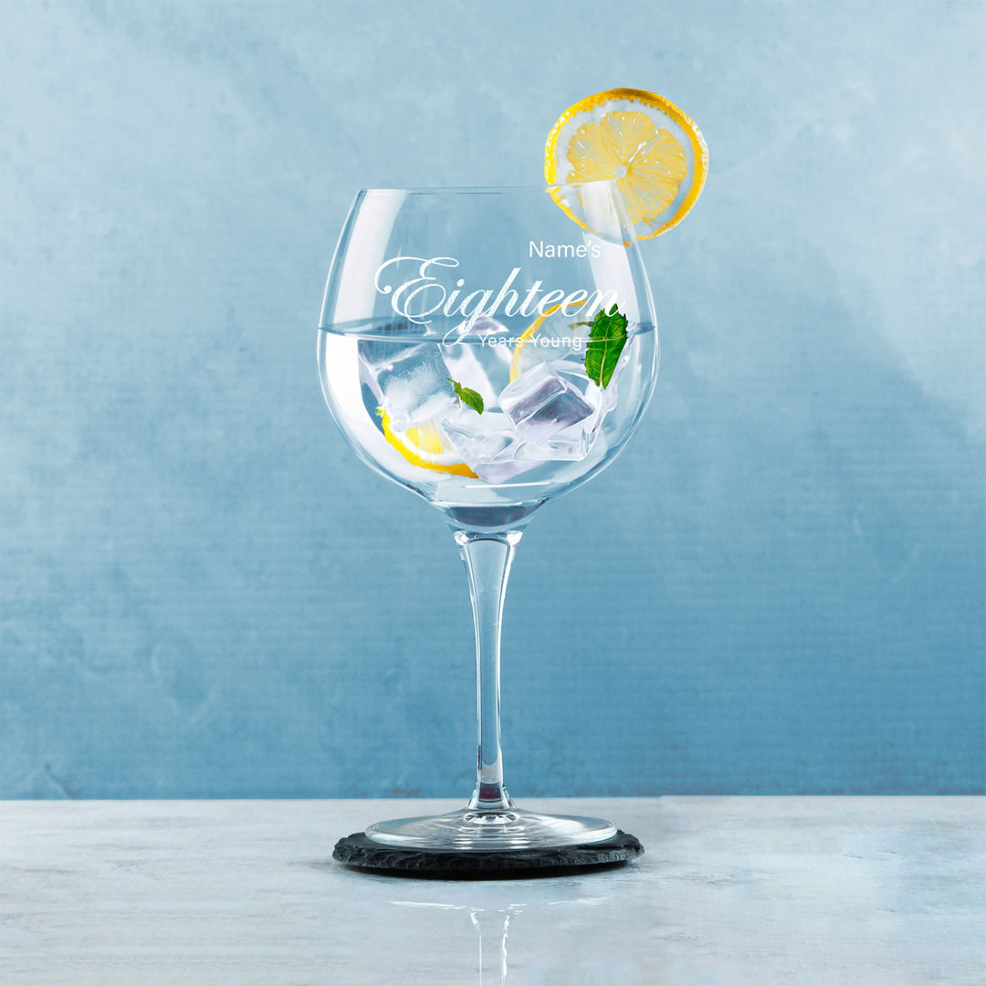 Personalised 18th Birthday Primeur Gin Glass with Name