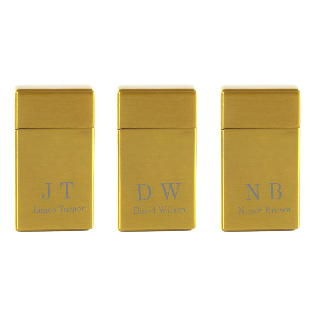 Personalised Gold Jet Gas Lighter with Initials