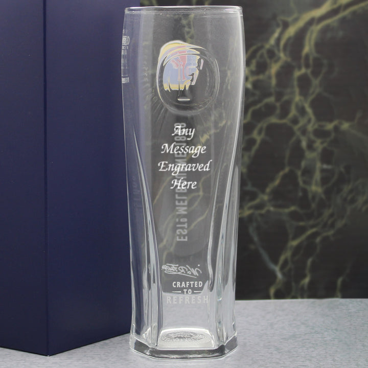 Personalised Fosters Pint Glass with Message