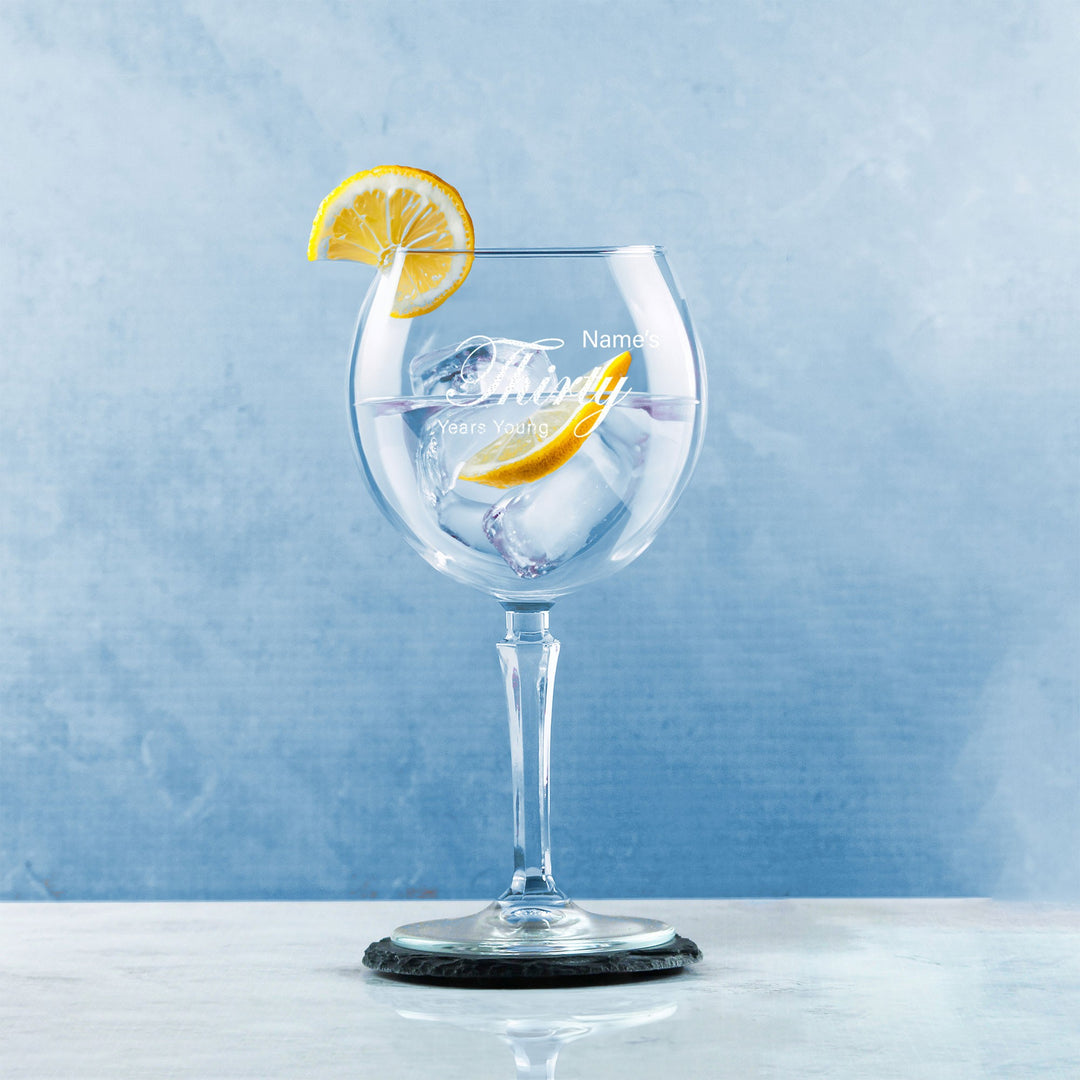 Personalised 30th Birthday Hudson Gin Glass
