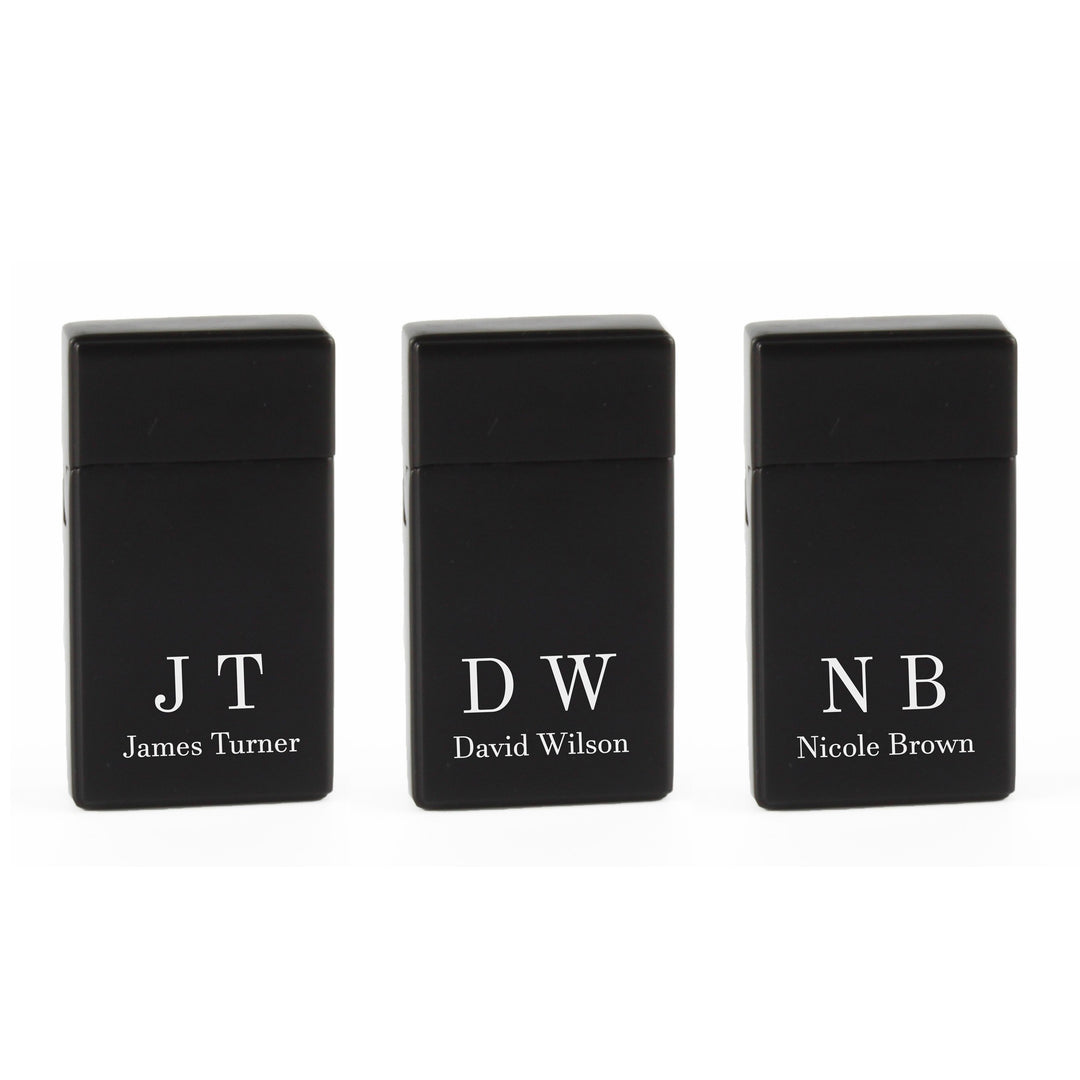 Personalised Black Jet Flame Gas Lighter in Gift Box