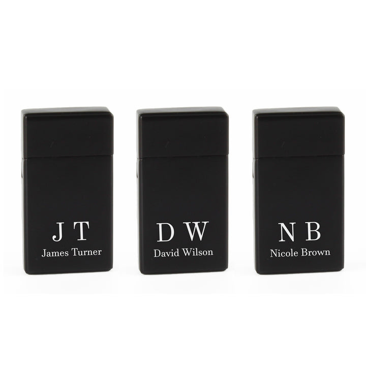 Personalised Black Jet Flame Gas Lighter in Gift Box