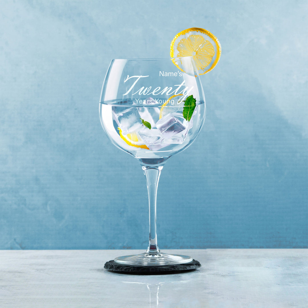 Personalised 20th Birthday Gin Balloon Glass - Years Young