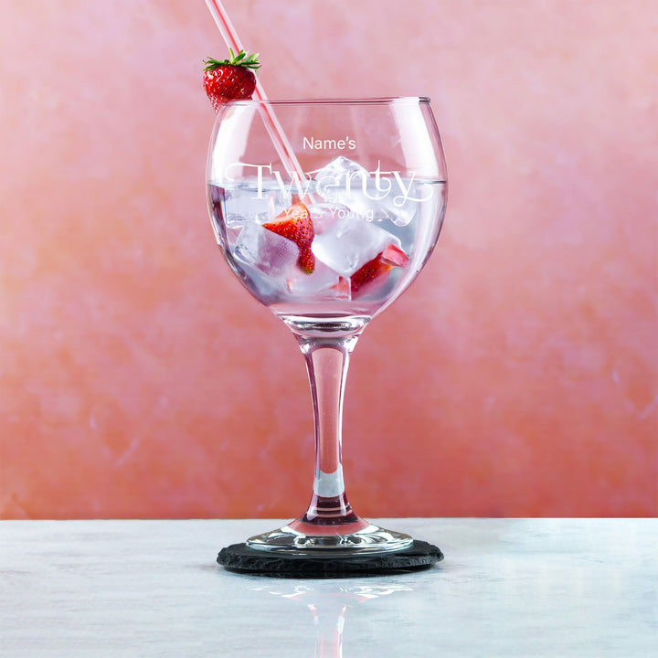 Personalised 20th Birthday Cubata Gin Glass