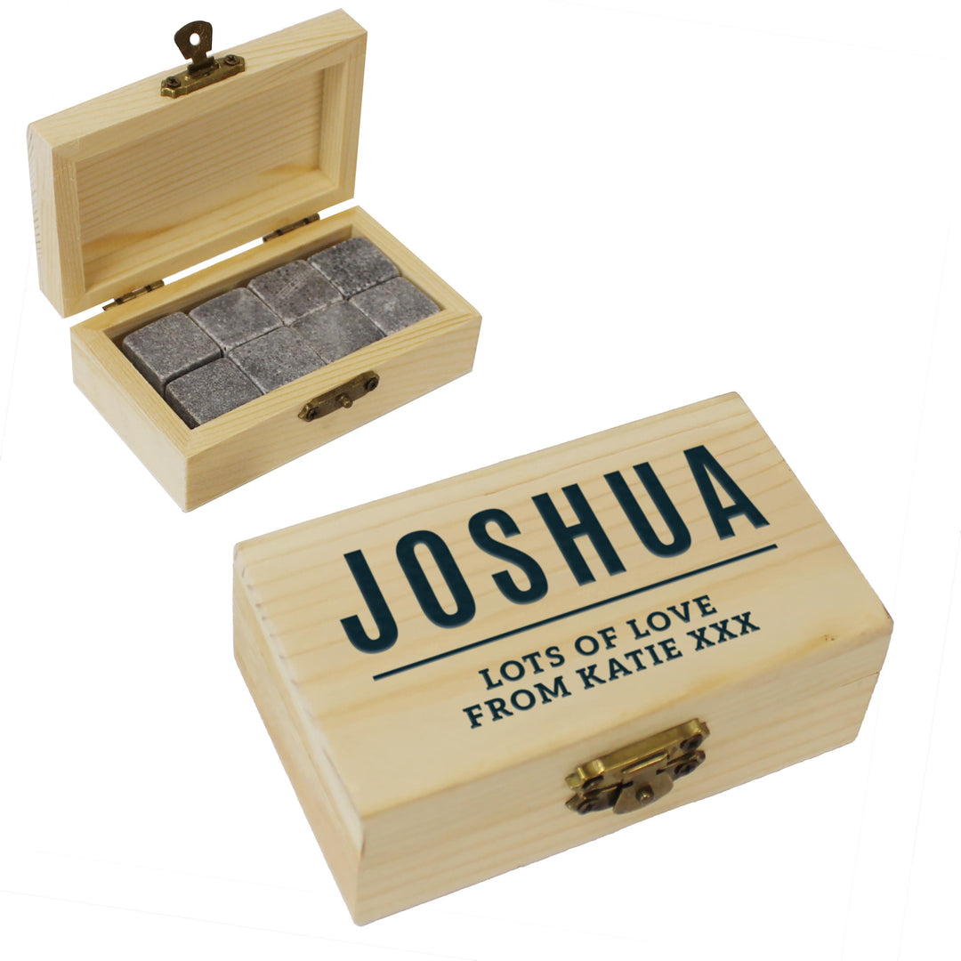 Personalised Free Text Whisky Stones, The Personal Shop, personalised gifts