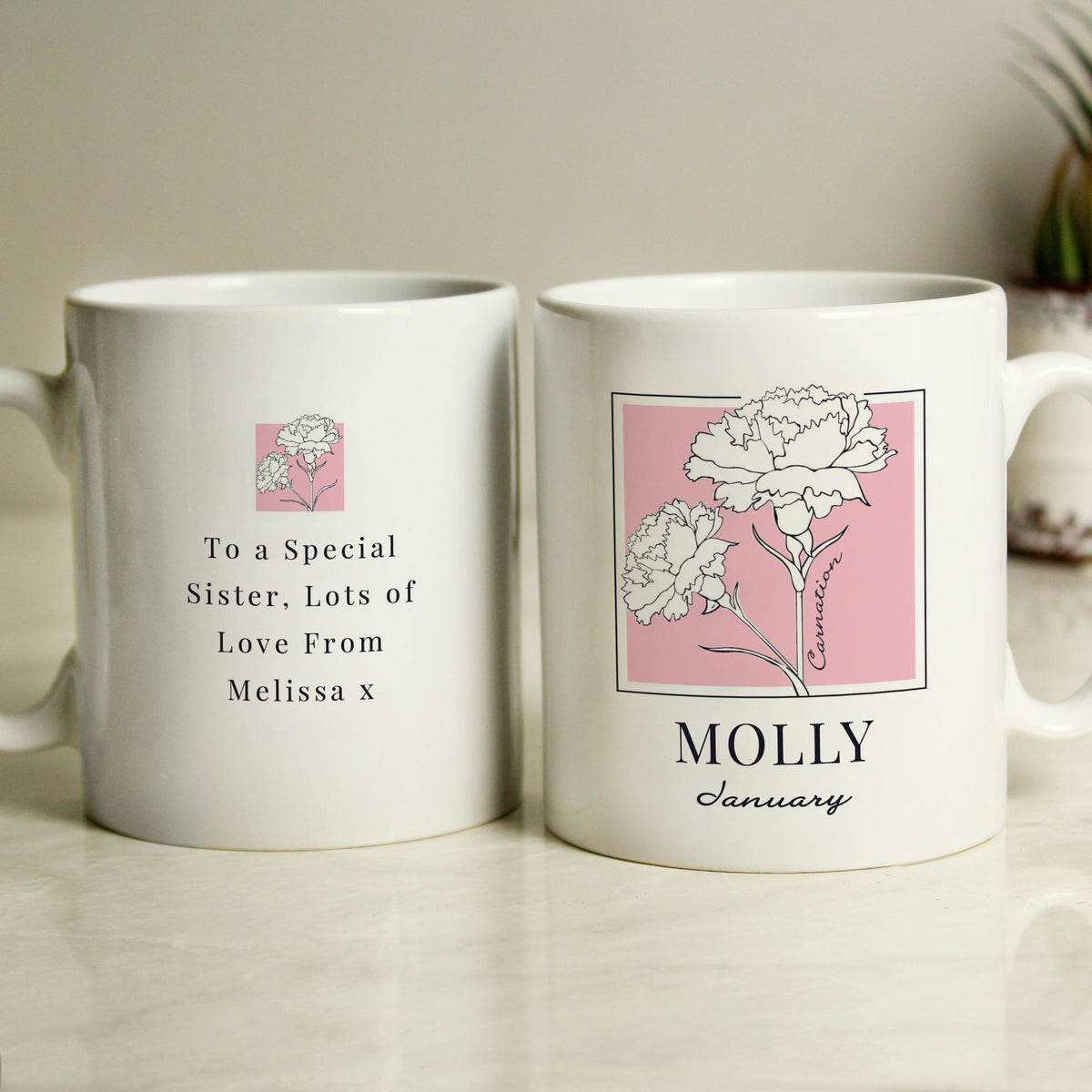 Personalised Birth Flower Mug, The Personal Shop, personalised gifts