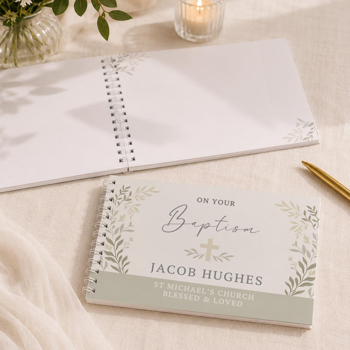 Personalised Religious Cross Guest Book, The Personal Shop, personalised gifts
